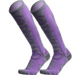 WEIERYA Ski Socks 2 Pairs Pack for Skiing, Snowboarding, Cold Weather, Winter Performance Socks Purple Medium