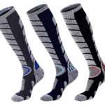 Mens’ Ski Socks Knee High Soft Skin Warm Socks Hiking Snowboarding (3 Pairs)