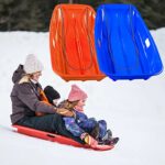 Sleds for Kids Kids and Adult, Snow Sled,Classic Plastic Sled(Blue+Orange)