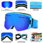 ELECOOL Ski Snowboard Snow Goggles PRO Dual Layers Lens Cylindrical Design Anti-Fog UV Protection Anti-Slip Strap for Men Women