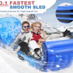 Snow Sled 70” Giant Snow Tube for Kids Adults with 4 Reinforced Handles, Inflatable Toboggan Sled with Pull Rope for Winter Sledding Snow Riders for Outdoor Downhill Toddlers Boys Girls Snow Toys