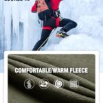 FREE SOLDIER Men’s Outdoor Softshell Fleece Lined Cargo Pants Snow Ski Hiking Pants with Belt (Army Green 34W x 30L)