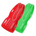 Slippery Racer Downhill Toboggan Snow Sled, Twin Pack – 1 – Red / 1 – Green