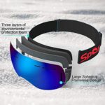 Ski Goggles,Snow Sports Goggles Snowboard Skiing Goggles PRO- Frameless Anti – Fog Design 100% UV Protection for Women Men Youth