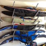 StoreYourBoard Adjustable Water Ski Wall Storage Rack, Holds 4 Sets of Skis, Garage Home Boathouse Organizer