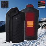 yodaliy Electric Heated Vest for Men, USB Security Intelligent Lightweight Heating Vest Adjustable USB Heated Winter Clothing Gilet for Outdoor Sports Skiing Travel Golf(L,Black)