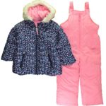Carter’s Little Girls’ 2-Piece Heavyweight Printed Snowsuit, Cozy Navy Ditsy/Pink Neon, 6X