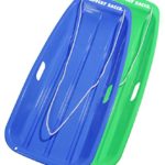 Slippery Racer Downhill Sprinter Snow Sled (2 Pack), Blue/Green