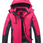 Wantdo Women’s Waterproof Mountain Jacket Fleece Ski Jacket US S  Rose Red Small