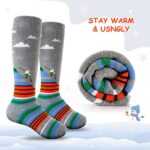 Cimkiz Ski Socks Kids Winter Warm Thermal Snow Socks, Skiing Snowboarding Skating for Toddler Boys and Girls (2 Pairs or 3 Pairs)