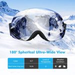 OMORC Ski Goggles,Large Spherical & Interchangeable Lens Ski Snow Goggles,Italy Imported Dual Layer Anti-fog Lenses,Two-way Ventilation System,UV Protection,OTG&Helmet Compatible for Men Women Skiing
