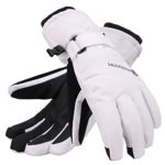 Andorra Snow Gloves Women Thinsulate Insulated Touchscreen Zipper Pocket Ski Gloves, White, S