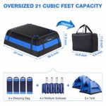 Vetoos 21 Cubic Feet Car Rooftop Cargo Carrier Bag, Soft Roof Top Luggage Bag for All Vechicles SUV with/Without Racks – Waterproof Zip, Anti-Tear 700D PVC, with Storage Bag & Anti-Slip Mat