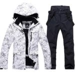 Fashion Women’s High Waterproof Windproof Snowboard Colorful Printed Ski Jacket and Pants (Style 1, M)