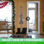 GoSports Wall Mounted Ski and Snowboard Storage Rack – 2 or 8 Ski Sizes