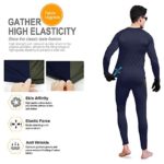 Men’s Thermal Underwear Wintergear Fleece Long Johns Compression Base Layer Set Skiing Warm Top & Bottom Blue