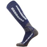 PureAthlete Warm Skiing Socks, Small / Medium, Blue / Silver