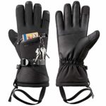 Winter Ski Gloves Men Women – Windproof Warm Touch Screen Design for Outdoor Sports Skiing Snowboarding Shoveling Snow Black XL