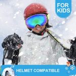 JOJO LEMON Ski Goggles for Kids Over Glasses Boys Girls Snow Sport Goggle for Teenagers Child Snowboarding Clear Uv Protection VLT 17%