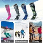 Camlinbo 2 Pair Ski Socks Skiing Snowboarding Cold Weather Winter Outdoor Sports Socks for Women Men Sock (2 Grey, L)