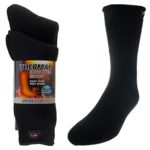 2 Pairs of Thick Heat Trapping Insulated Heated Boot Thermal Socks, Black, (L) Shoe Size: Men’s 9-12; Women’s 10.5-13