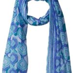 White Sierra Bug Free Printed Gauze Scarf, Blue Violet, 1 Size