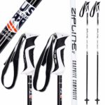Zipline Ski Poles Carbon Composite Graphite Lollipop U.S. Ski Team Official Ski Pole – Choose from 6 Color and 9 Size (Midnight Black/White, 44″ in./112 cm.)