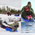 Atalawa Snow Sleds Toboggans, Sledges & Toboggans Heavy Duty Sledge Toboggan Sleigh Sled Plastic Unisex Ski Fun Board, 3 Pack(Blue,Green,Red)