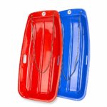 TuffGear 2 Pcs Kids Snow Toboggan Sled 2Pack Set for Outdoor Winter Slider Downhill Snow Board 35-inch(Blue+Red)