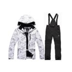 RIUIYELE Fashion Women’s High Waterproof Windproof Snowboard Colorful Printed Ski Jacket and Pants