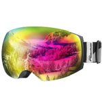 OutdoorMaster Ski Goggles PRO – Frameless, Interchangeable Lens 100% UV400 Protection Snow Goggles for Men & Women ( Black Frame VLT 17% Rose Lens and Free Protective Case )