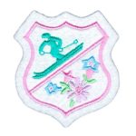 Ski Winter Snow Flowers Shield Badge Iron on Patch Decoration Embroidered Applique for DIY Jeans Jacket Clothing Handbag Shoes Caps and Any Crafts Project