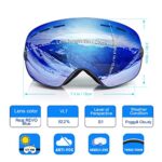 EXP VISION Snowboard Ski Goggles for Men Women and Youth, Over Glasses Skiing Snowboard Goggles with Anti Fog and UV400 Protection Dual Lenses Snow Goggles (Blue)