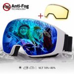 Elegear Snow Glasses Snowboard Ski Goggles – UV400 Ski Glasses Dual Layers Lens for Anti Fog – Interchangeable Snow Goggles Skiing Equipment for Men Women Youth Kids Winter Outdoor Sport Snowmobling