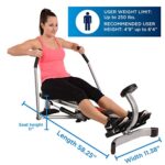 Stamina BodyTrac Glider 1050 Hydraulic Rowing Machine with Smart Workout App – Rower Workout Machine with Cylinder Resistance – Up to 250 lbs Weight Capacity