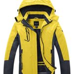 Wantdo Women’s Mountain Waterproof Fleece Ski Jacket Windproof Rain Jacket US M Yellow