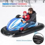 LIFECHOIC Snow Sled for Kids and Adults, 75″ Giant Inflatable Snowmobile 2 Pack, Snow Tubes Heavy Duty with Reinforced Base, Side Handles and Rope, Winter Sledding Outdoor Play