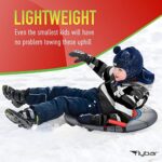 Flybar Snow Sled for Kids – Foam Saucer Disc Sled, Ages 6+, Easy Grip Handles, Durable with Slick Bottom & PE Core Build, Lightweight Sleds for Kids, Snow Toys for Kids Outdoor, Up to 110 lbs, 26″