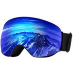 REV SPORTS Ski Goggles Over The Glasses Snowboard Goggles UV Protection OTG Snowboard Googles Dual Layers Interchangeable Lens Polarized Snow Googles Helmet Compatible for Men Women (Black)