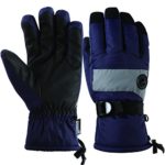 HighLoong Kids Waterproof Ski Snowboard Gloves Thinsulate Lined Winter Cold Weather Gloves for boys and girls (Navy, 6/7)