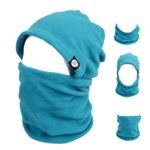 Triwonder Balaclava Hood Hat Thermal Fleece Face Mask Neck Warmer Full Face Cover Cap Winter Ski Mask (Blue – New Version)
