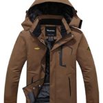 Wantdo Men’s Waterproof Mountain Jacket Fleece Windproof Ski Jacket US M  Coffee M
