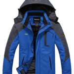 Wantdo Men’s Mountain Waterproof Fleece Ski Jacket Windproof Rain Jacket