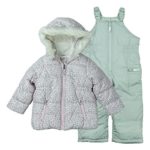 Carter’s Little Girls’ 2-Piece Heavyweight Printed Snowsuit, Cozy Pink Leopard/Dove Grey, 5/6