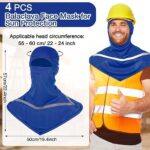 4 Pcs Summer Balaclava Sun Protection Full Face Balaclava with Reflective Strip Cooling Breathable Long Neck Covers (Blue)
