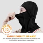 AstroAI Ski Mask Windproof Balaclava for Cold Weather, Winter Face Mask Breathable Stretchable for Skiing, Snowboarding & Motorcycle Riding, Full Protection Black Mask for Men/Women Black