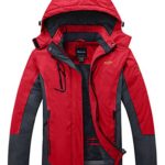 Wantdo Women’s Waterproof Mountain Jacket Fleece Ski Jacket US XL  Red X-Large