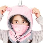 Azarxis Kids Balaclava Ski Mask Full Face Caps Hat Hood Fleece Windproof Winter Wear Gear for Boys Girls Children (Pink – Unicorn)