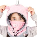 Azarxis Kids Balaclava Ski Mask Full Face Caps Hat Hood Fleece Windproof Winter Wear Gear for Boys Girls Children (Pink – Unicorn)