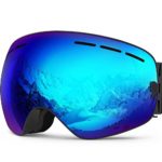 Zionor X Ski Snowboard Snow Goggles OTG Design for Men Women with Spherical Detachable Lens UV Protection Anti-Fog